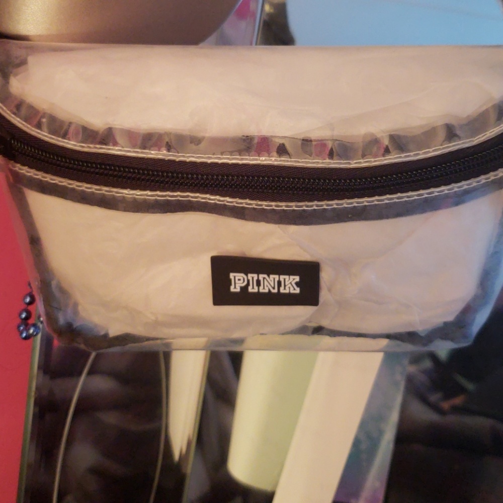 PINK clear fanny pack
